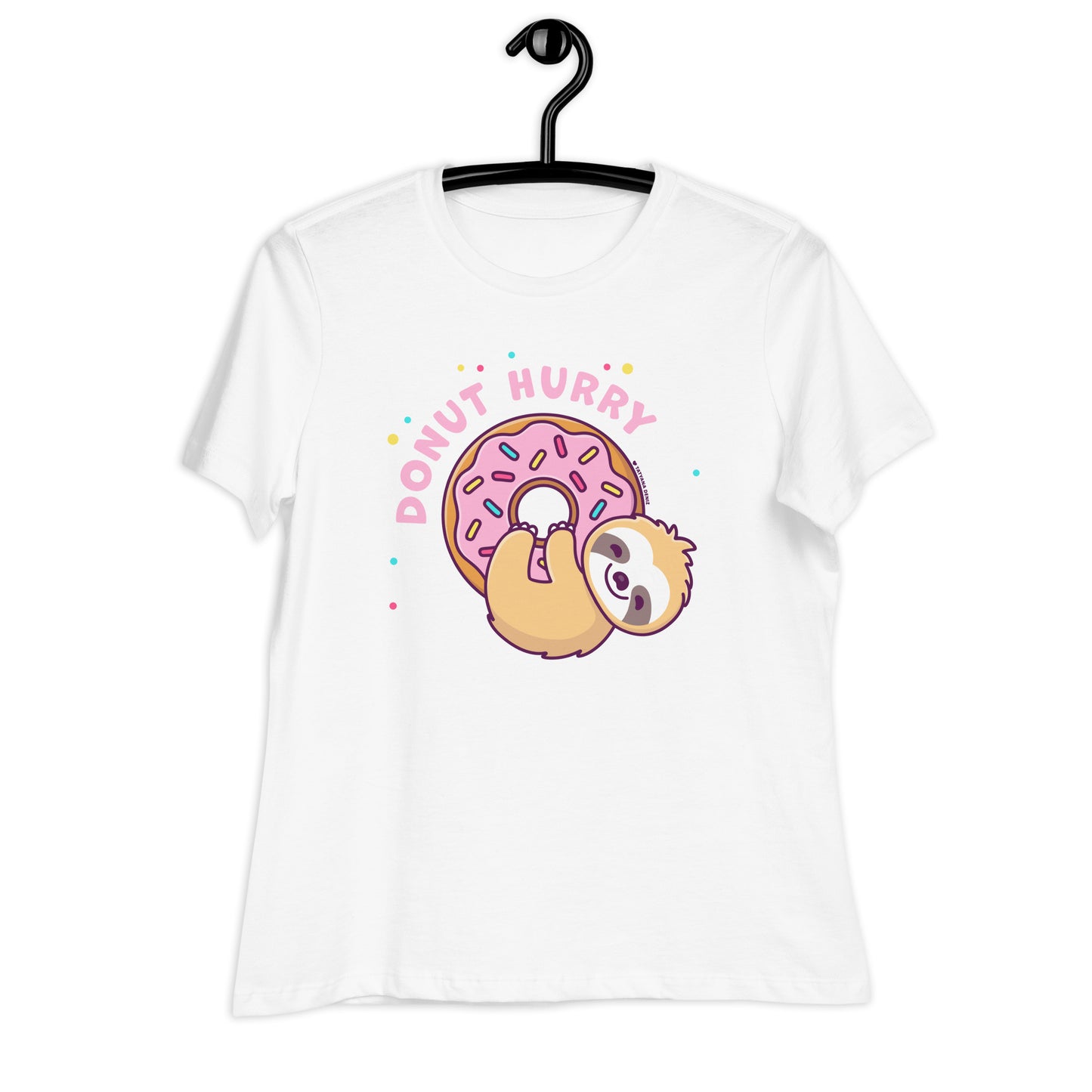 Donut Hurry Kawaii Sloth Relaxed Women's T-shirt