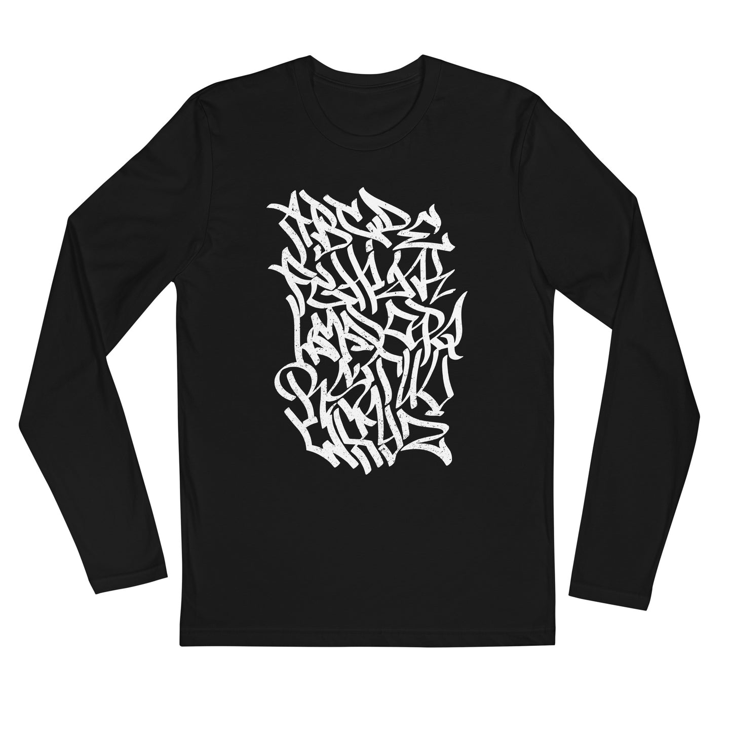 Graffiti Lettering Long Sleeve Fitted T-Shirt