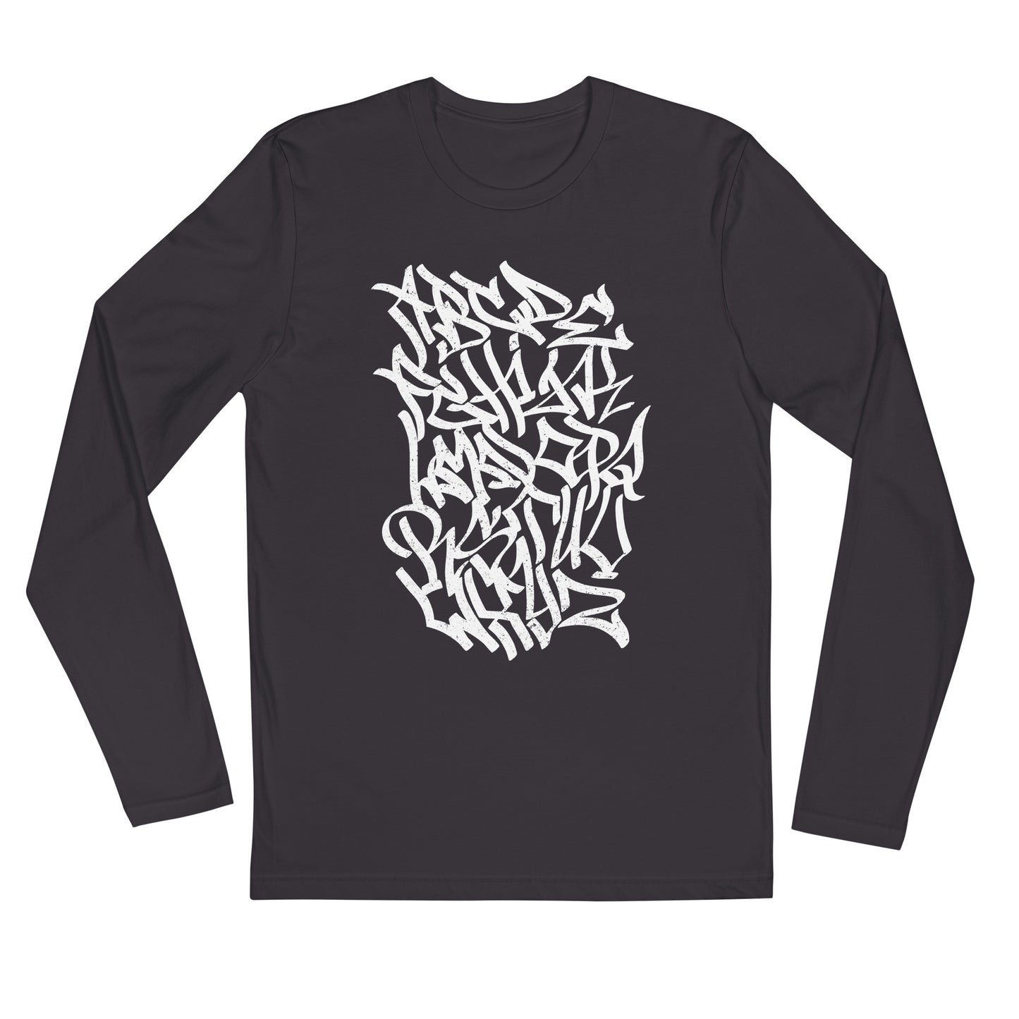 Graffiti Lettering Long Sleeve Fitted T-Shirt
