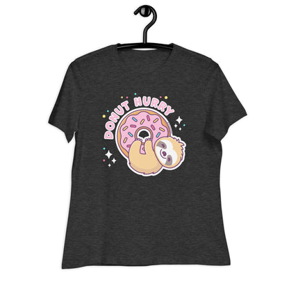 Donut Hurry Kawaii Sloth Relaxed Women's T-shirt