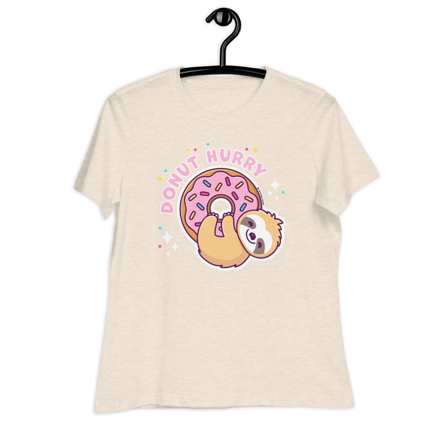 Donut Hurry Kawaii Sloth Relaxed Women's T-shirt