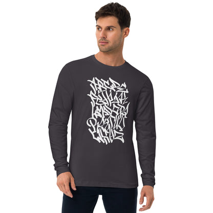 Graffiti Lettering Long Sleeve Fitted T-Shirt